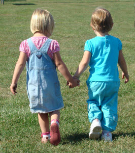 Friends holding hands image